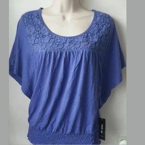 Style&co Women Top New Freesia Blue PS